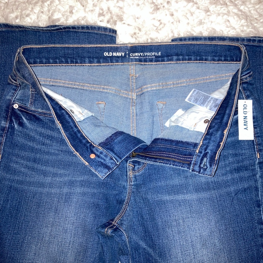 nwt OLD NAVY Curvy Profile BOOT CUT Mid Rise STRETCH Jeans Women's sz 12 TALL - Picture 4 of 14